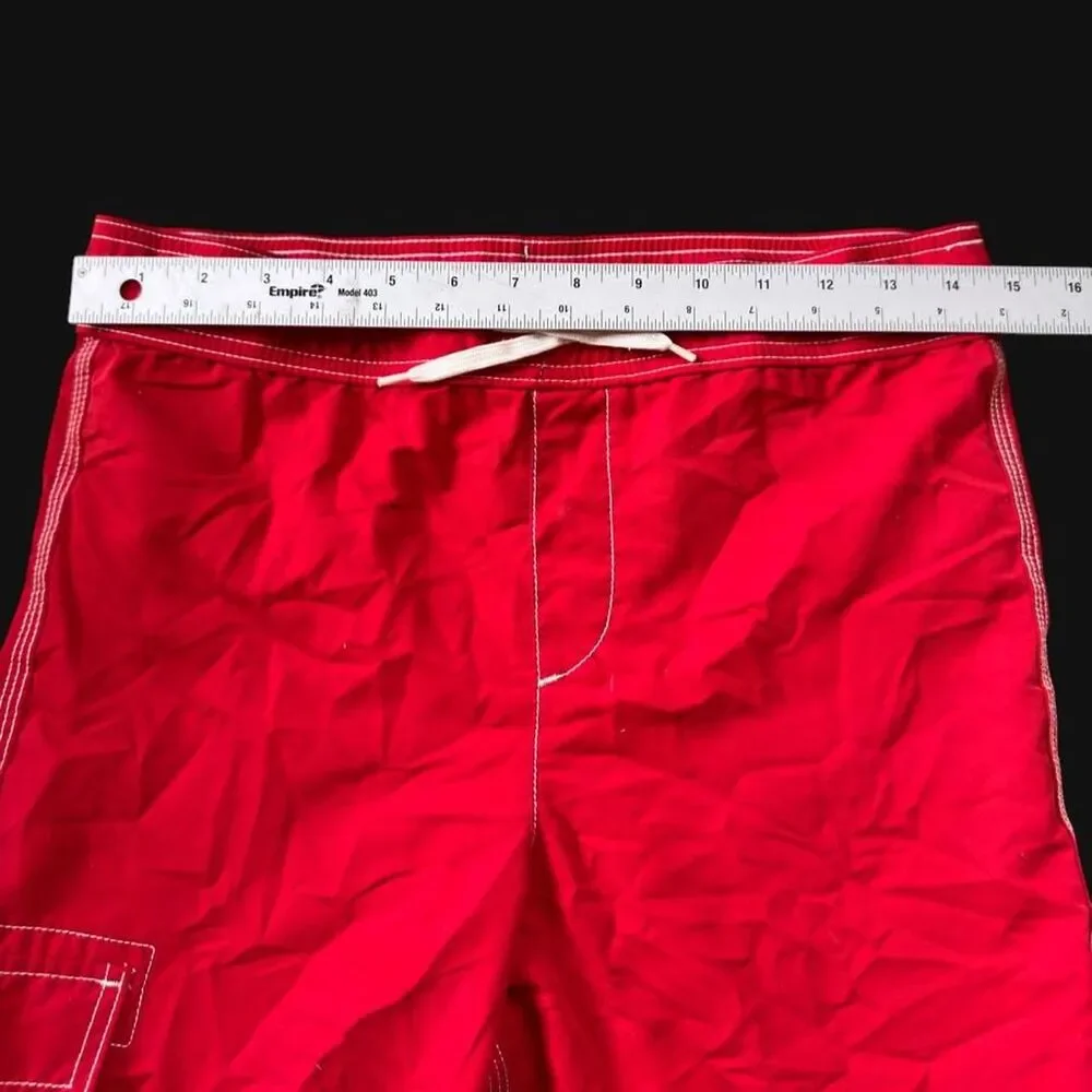 Lands' End Kids Retro-like Red Swim Trunks